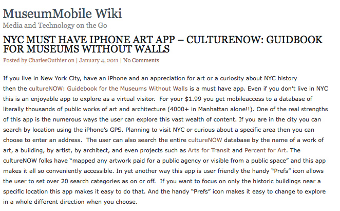 Museum Mobile Wiki article